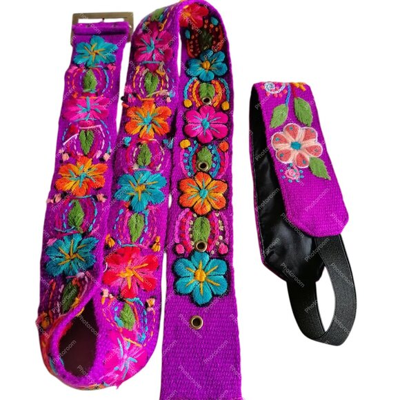 Multicolor Wool Woven Headband Belt Set Peruvian Crafts main image 7